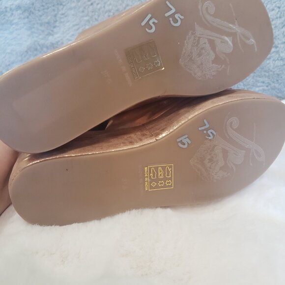 Free People Rose Gold Harbor Platform Slides Sandal Women's Sizes NEW resort - Picture 7 of 14